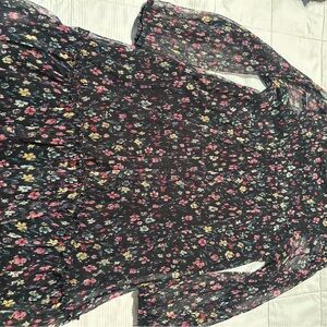 Zara Black Dress with Vibrant Floral Pattern